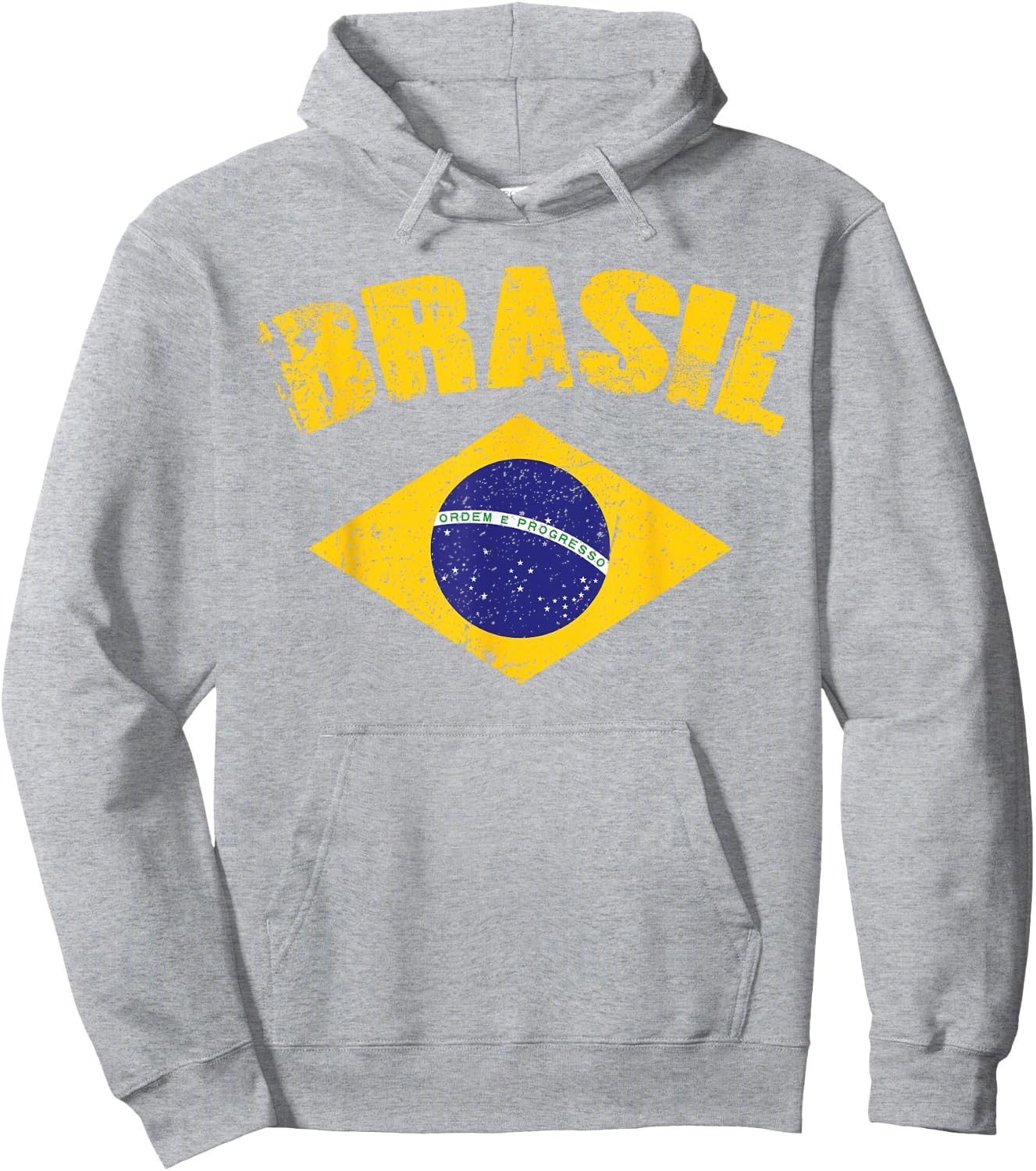Brasilianische Nationalflagge Vintage Patriotischer Fußball Brasilien Hoodie - Hoodie | Ash