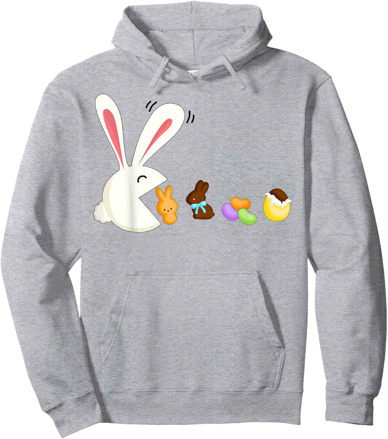 Happy Easter Bunny Eating Candy Funny Boys Girls Kids Easter Hoodie - Hoodie | Ash
