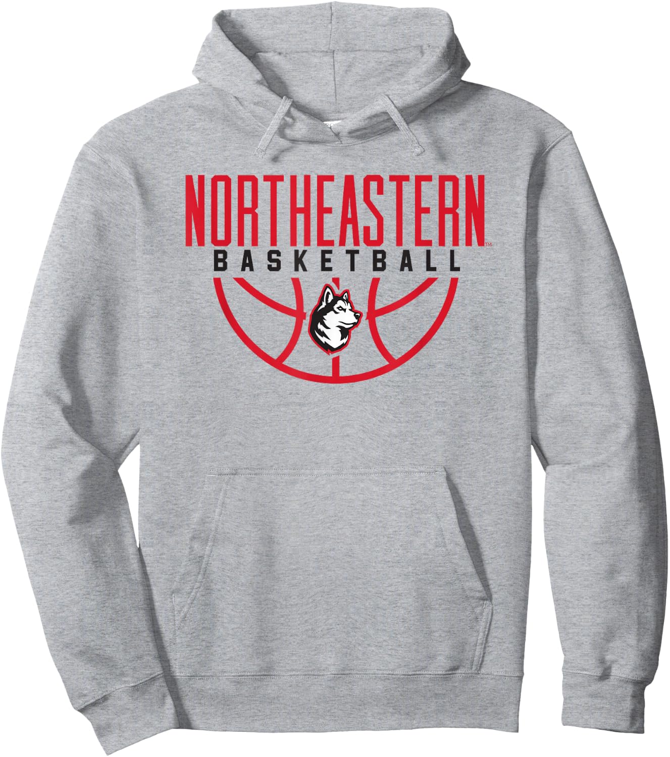 Northeastern University NEU Huskies Basketball Arch Hoodie - Hoodie | Ash