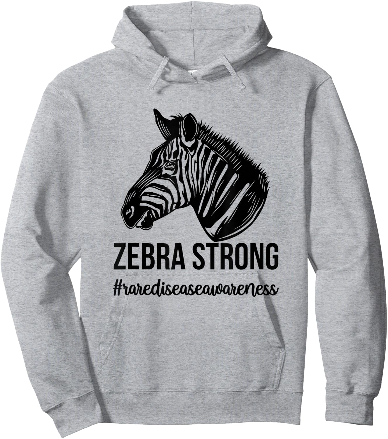 Zebra Strong Rare Disease Warrior Rare Disease Awareness Hoodie - Hoodie | Ash