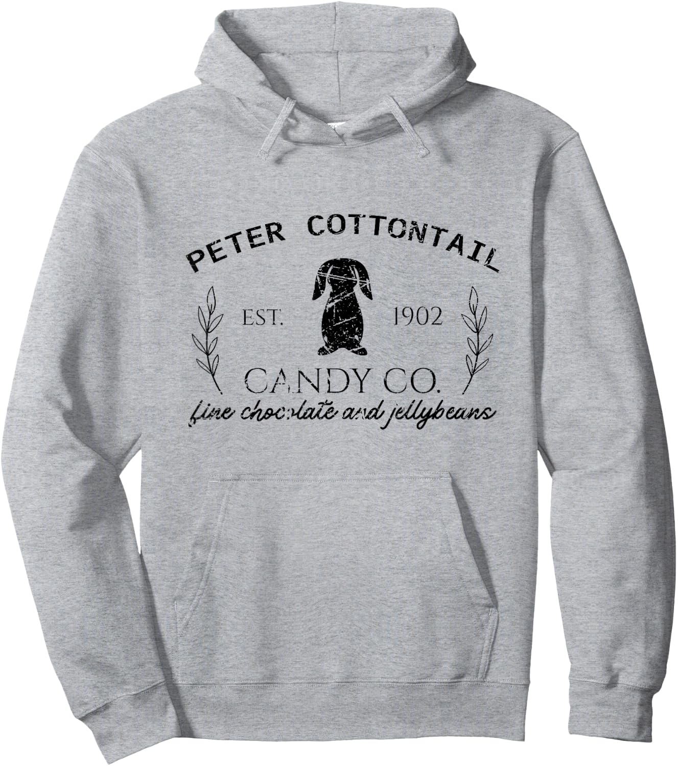 Peter Cottontail Candy Co. Vintage Fun Spring Easter Hoodie - Hoodie | Ash
