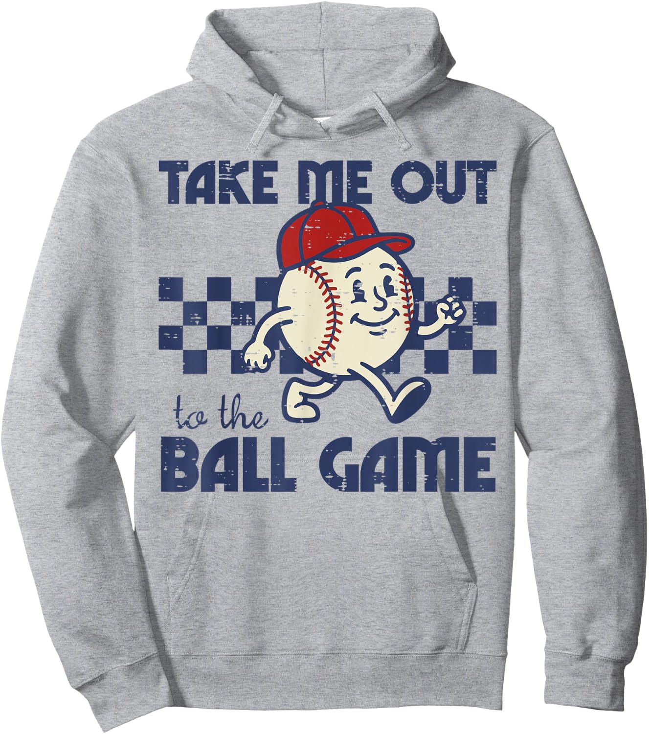 Baseball Take Me Out to The Ball Game Retro Men Boys Kids Hoodie - Hoodie | Ash