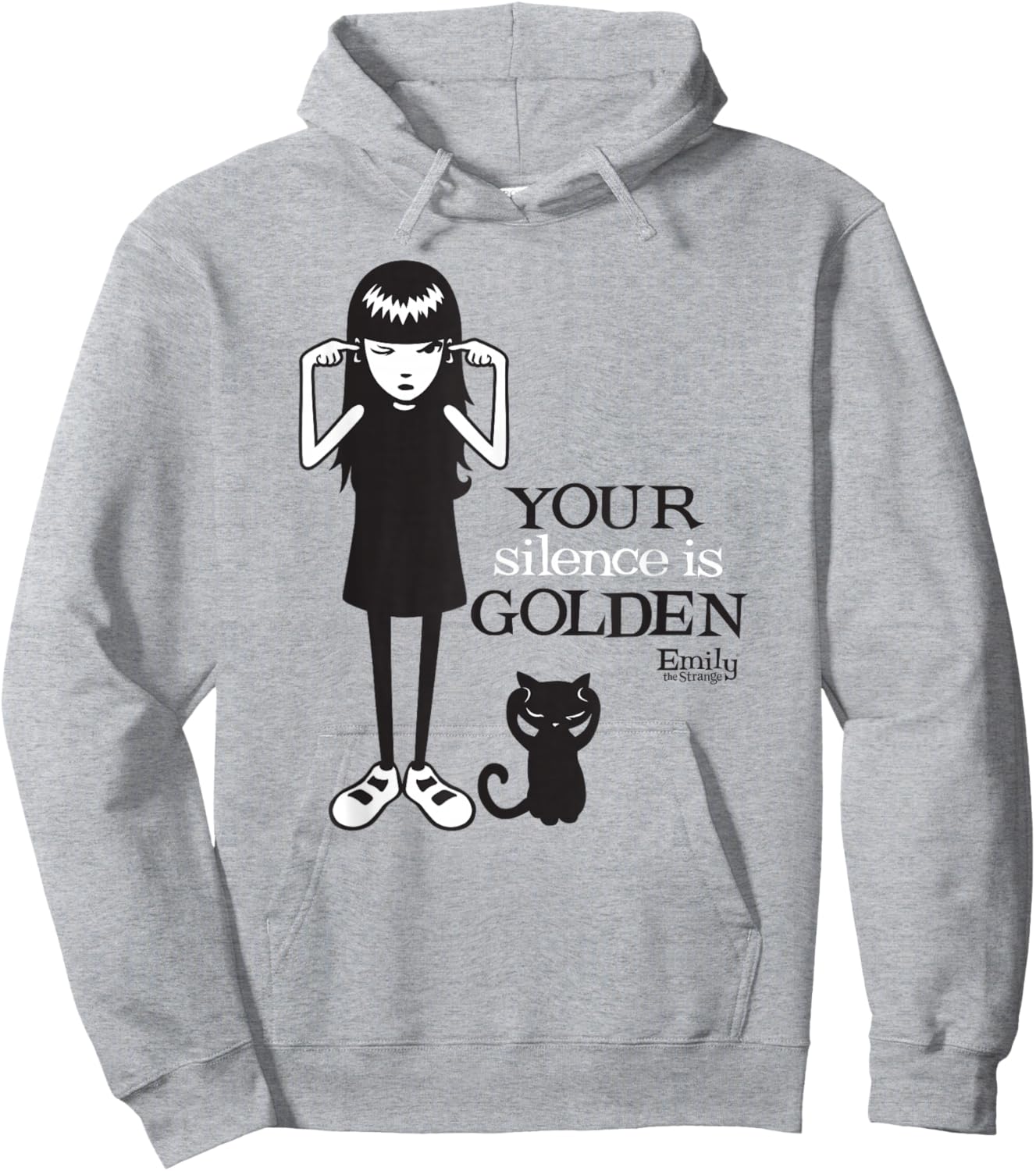 Emily The Strange Your Silence is Golden Hoodie - Hoodie | Ash