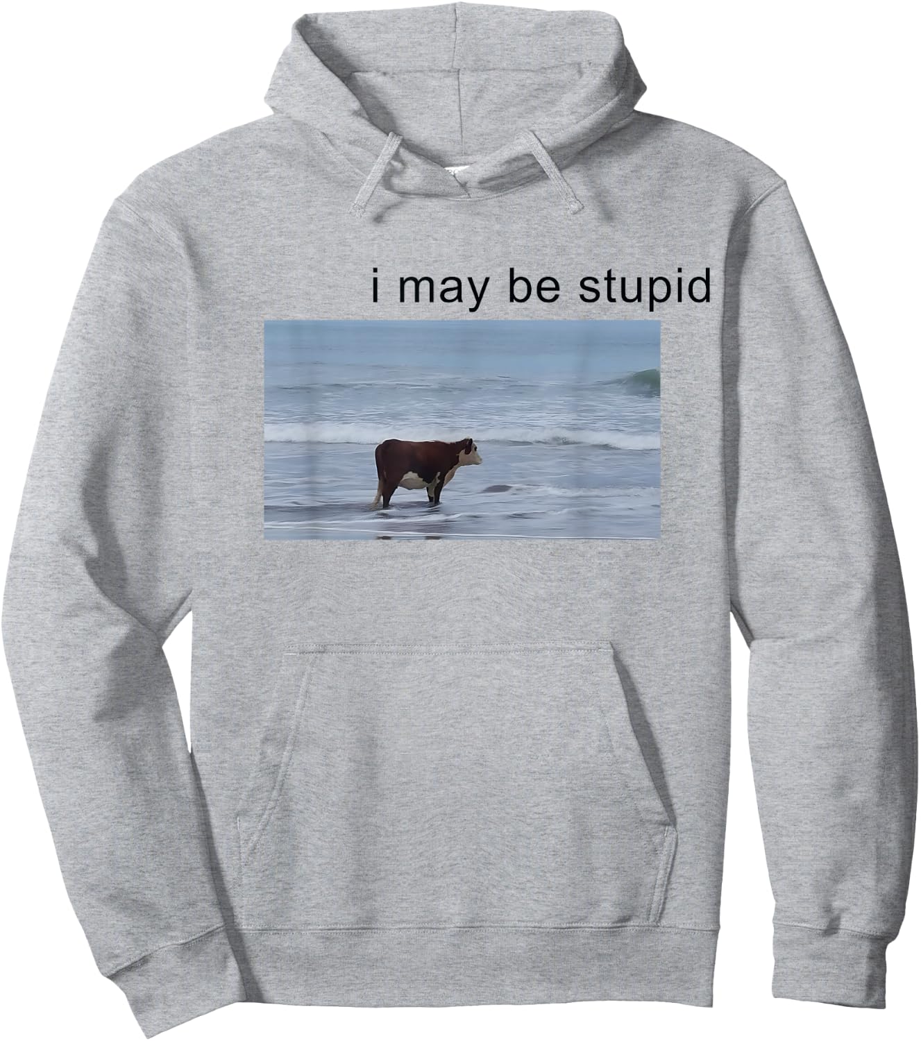 I May Be Stupid Cow Meme i may be stupid Funny Hoodie - Hoodie | Ash