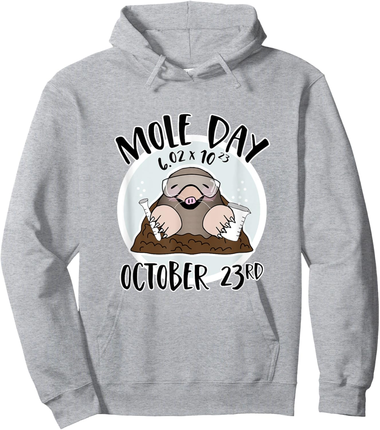 October 23rd National Mole Day Avogadro's Number Hoodie - Hoodie | Ash