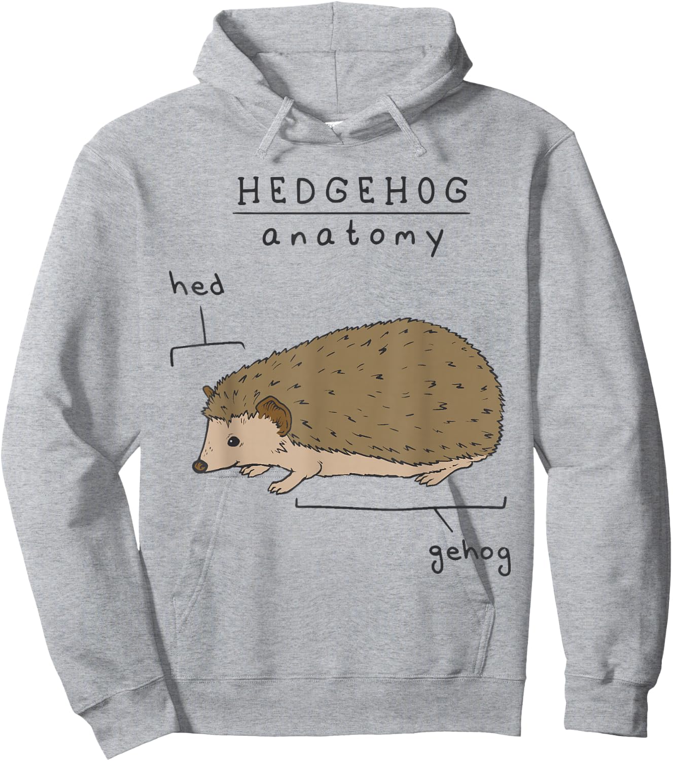 Funny Anatomy of a Hedgehog Hoodie - Hoodie | Ash