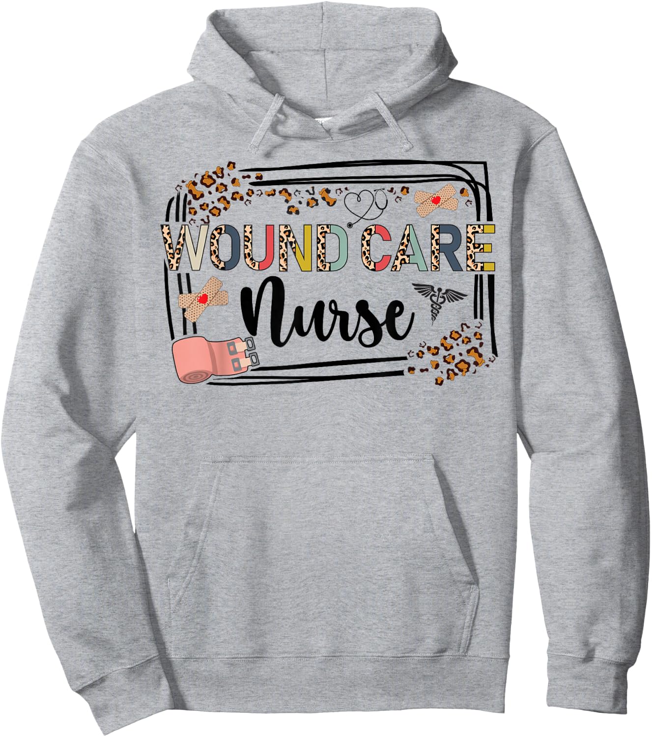 Wound Care Nurse Leopard Wound Nurse Wound Care Nursing Hoodie - Hoodie | Ash