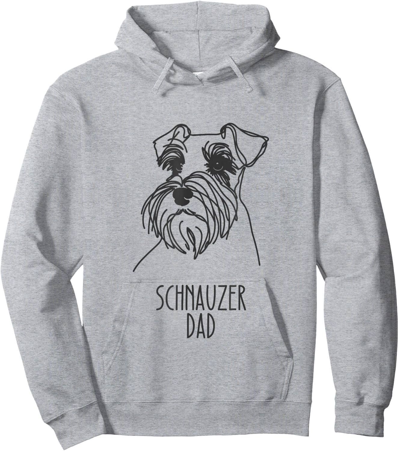Line Art Best Dog Dad Men - Schnauzer Hoodie - Hoodie | Ash