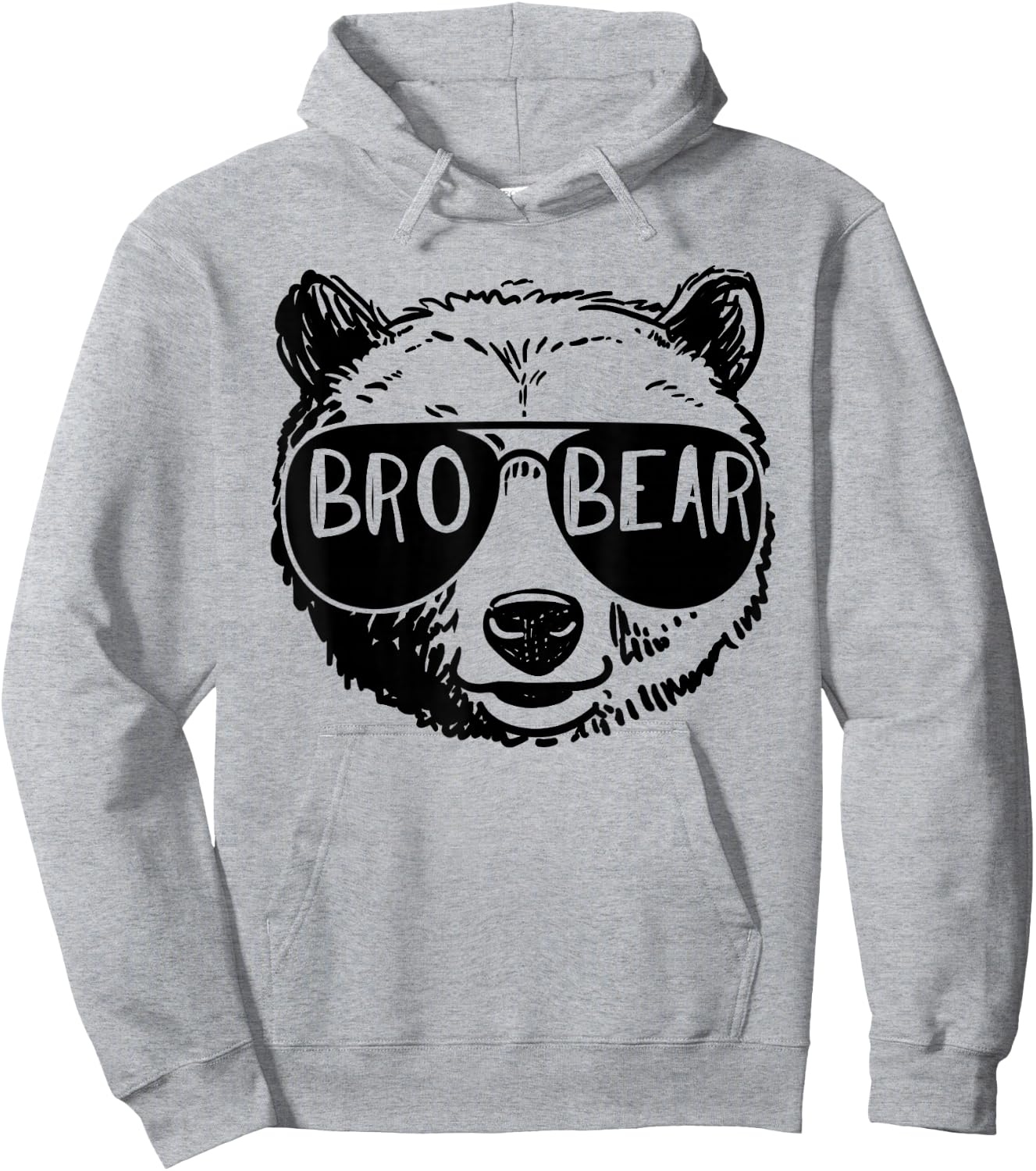 Brother Bear Face Sunglasses Leopard Print Father's Day Hoodie - Hoodie | Ash