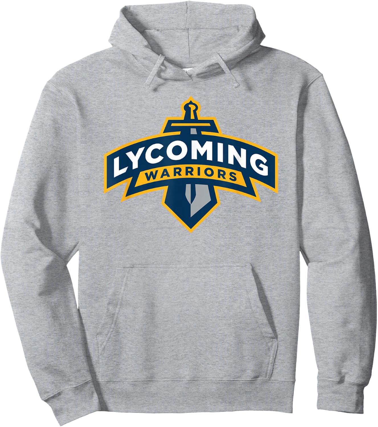 Lycoming Warriors Sword & Shield Logo Lycoming College Hoodie - Hoodie | Ash