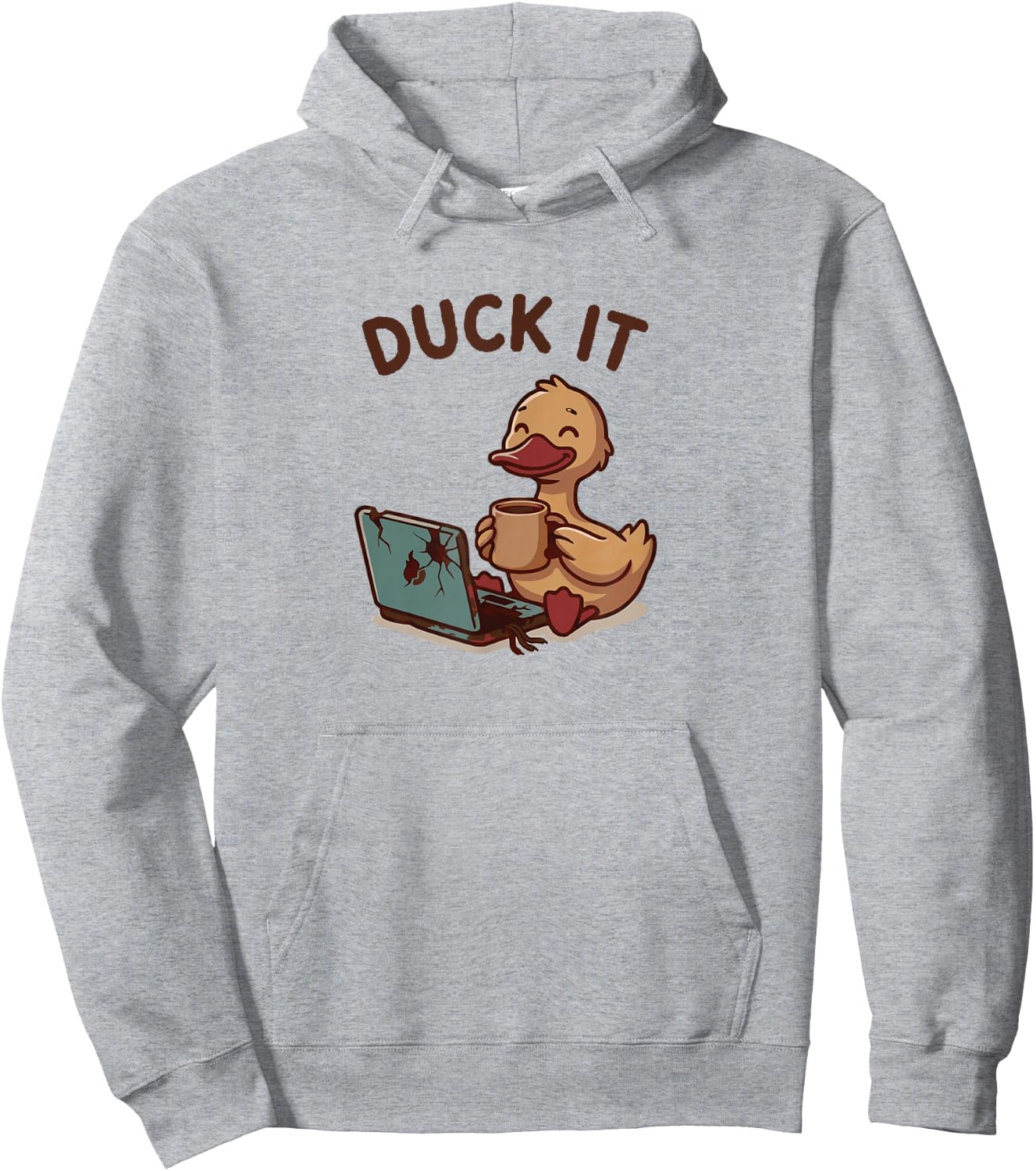 The Duck It Burnout Duck – Relatable Work & School Humor Hoodie - Hoodie | Ash