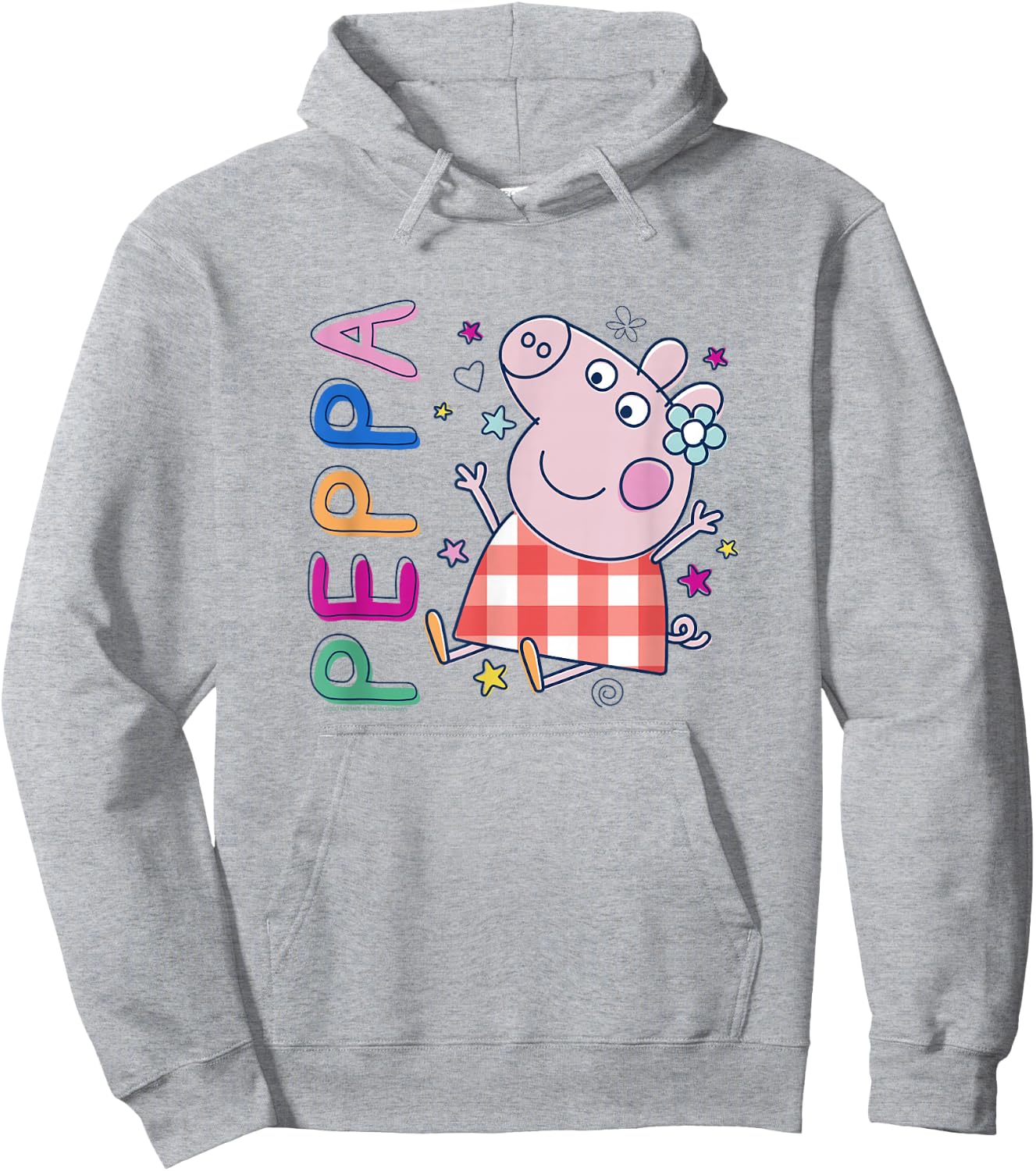 Peppa Pig Colourful Text Plaid Dress Cute Drawing Hoodie - Hoodie | Ash