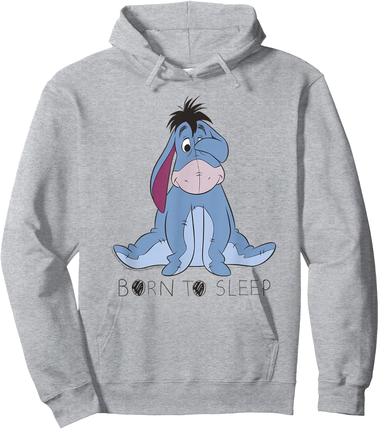 Disney Winnie the Pooh Eeyore Born To Sleep , White Hoodie - Hoodie | Ash