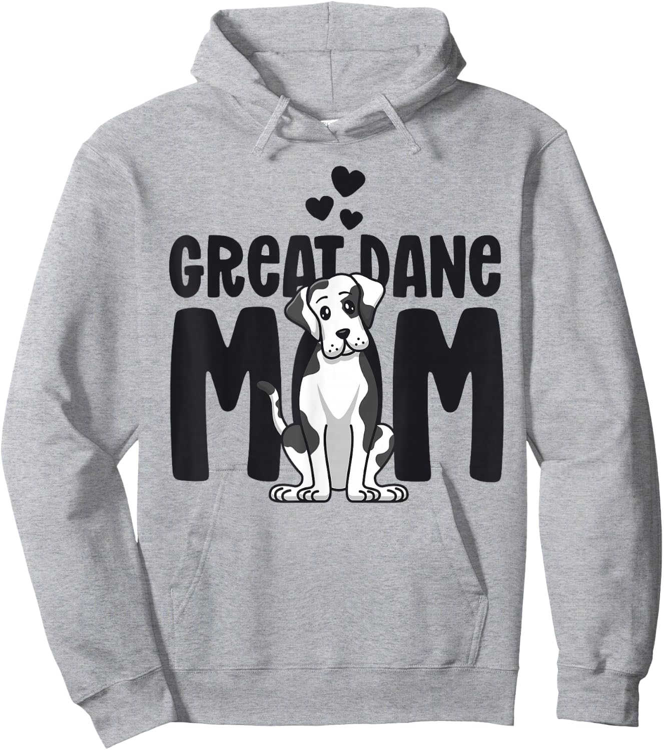 Great Dane Mom Harlequin Dog Mama Puppy Lover Owner Hoodie - Hoodie | Ash