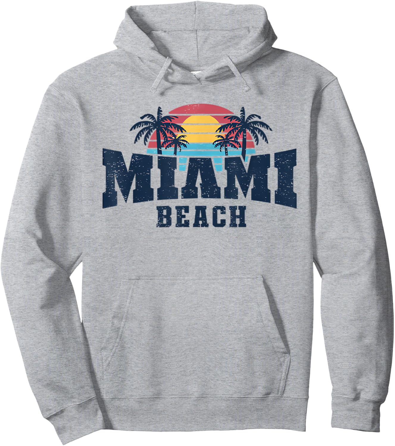 Retro Miami Florida Beach Funny Summer Vacation Trip Group Hoodie - Hoodie | Ash