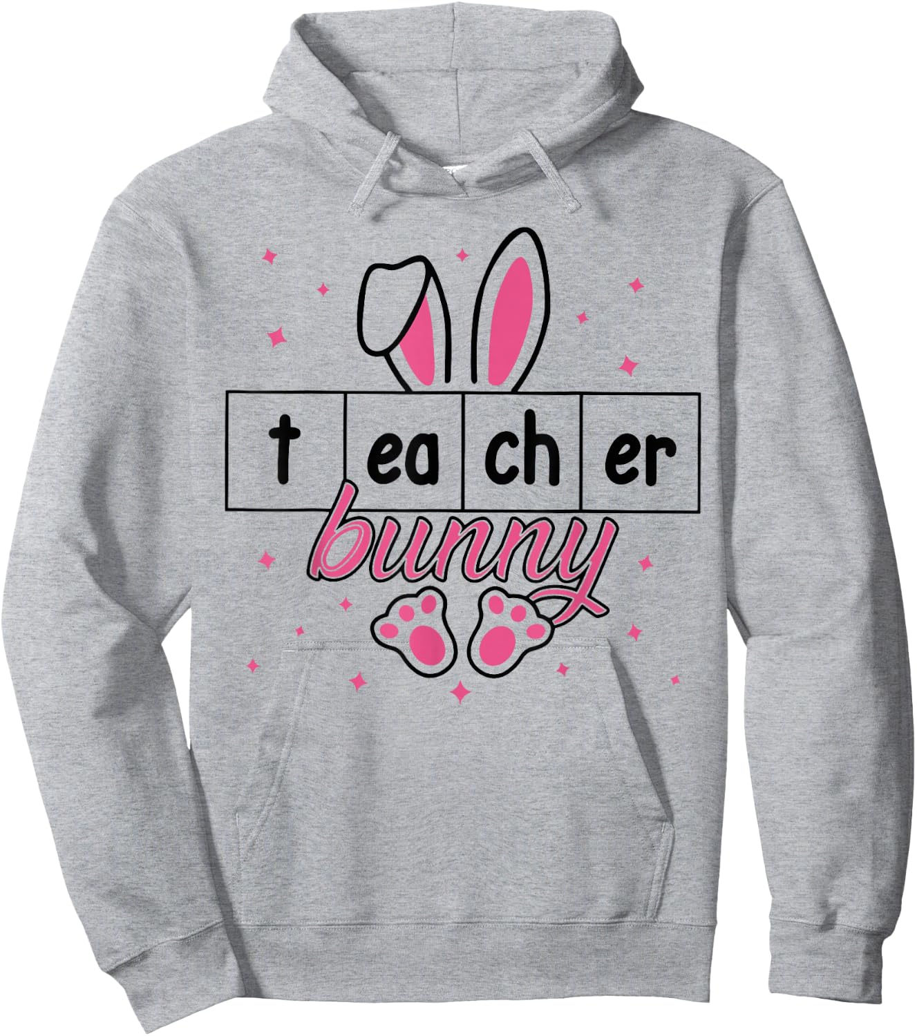Reading Teacher Bunny Happy Easter Day Hoodie - Hoodie | Ash
