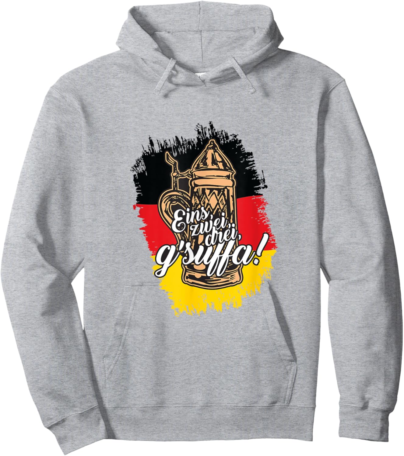 "Eins, Zwei, Drei, G'suffa" German Oktoberfest Hoodie - Hoodie | Ash