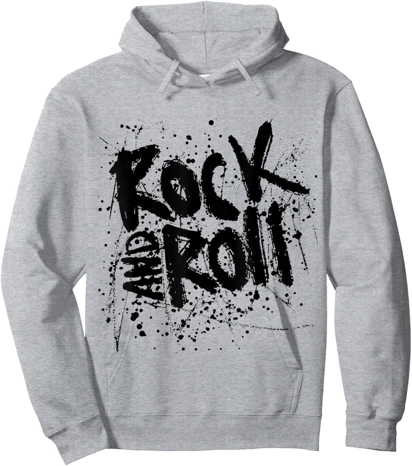 Rock and Roll Cool Hipster Grunge Effect Lettering Hoodie - Hoodie | Ash