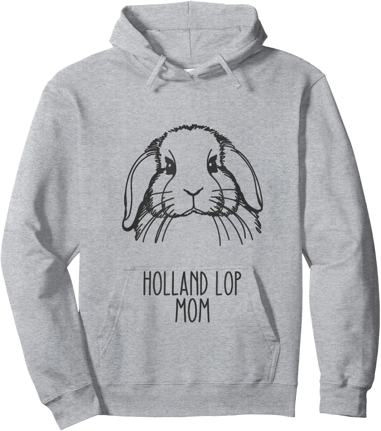 Line Art Best Rabbit Mom Women - Holland Lop Hoodie - Hoodie | Ash