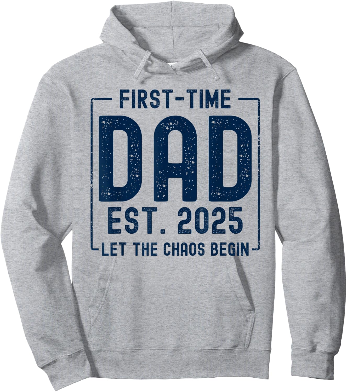 First Time Dad Est 2025 New Baby Fathers Day Funny New Dad Hoodie - Hoodie | Ash