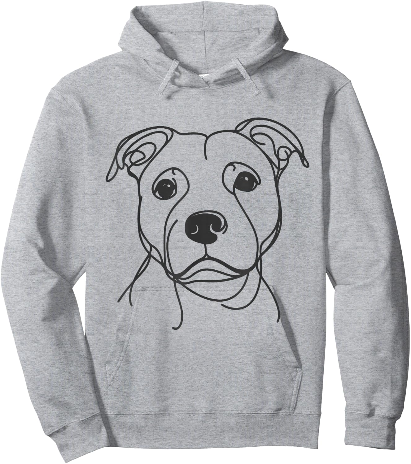 Line Art Dad Mom Dog - Staffordshire Bull Terrier Hoodie - Hoodie | Ash