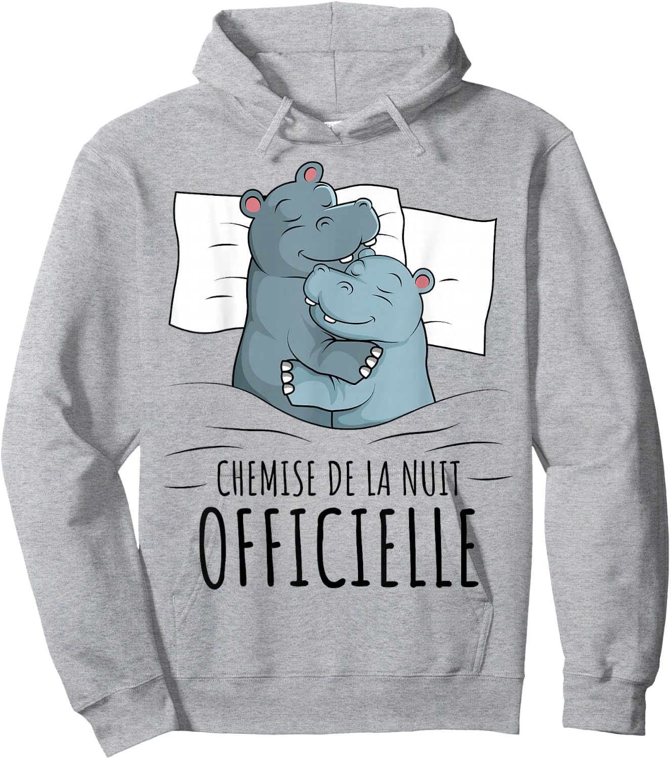 Hippopotamus Official Night Shirt , white Hoodie - Hoodie | Ash