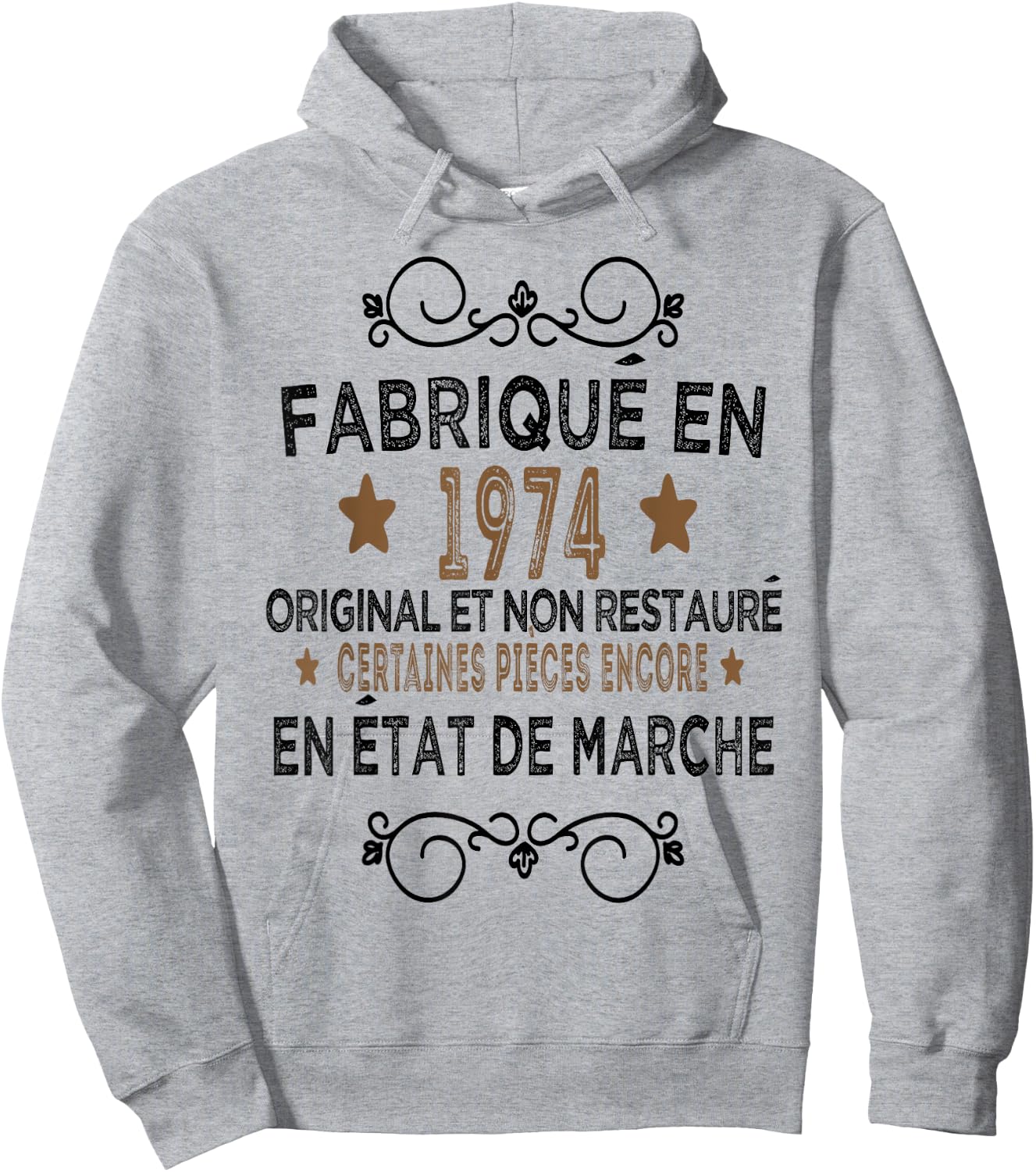 Birthday Gift Man Woman 50 Years Funny 1974 , white, S Hoodie - Hoodie | Ash
