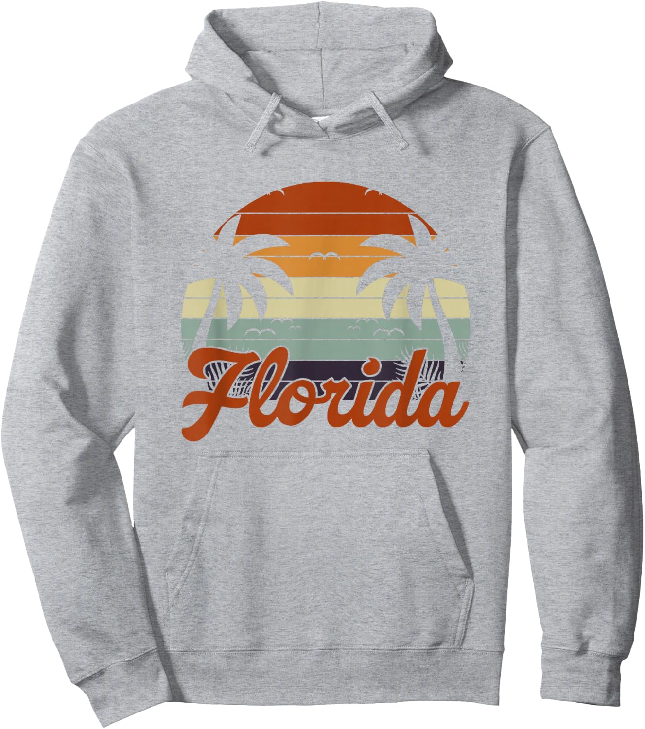 FL Beach Tropical Summer Vibes Palm Trees Retro Florida Hoodie - Hoodie | Ash