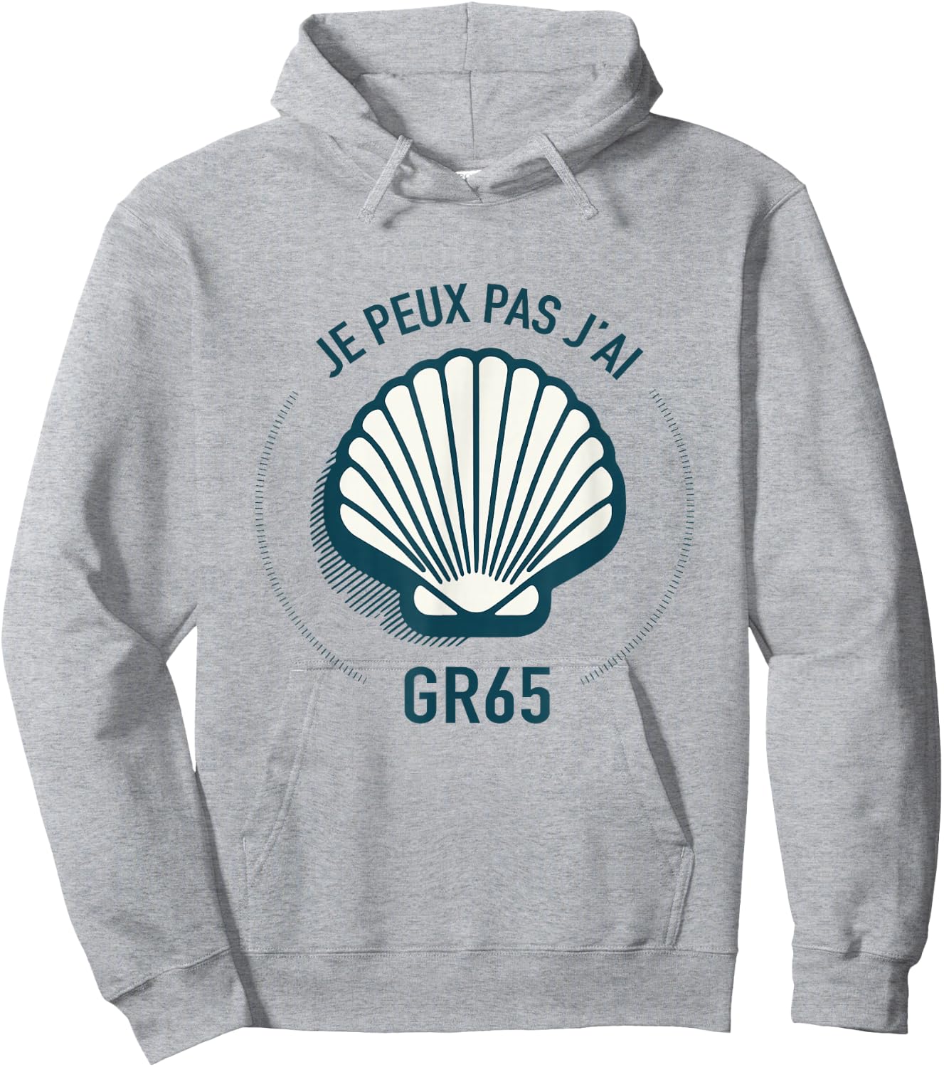 Humour Hiking GR65 Compostela Gift Walker and Pilgrim , Blue, S Hoodie - Hoodie | Ash