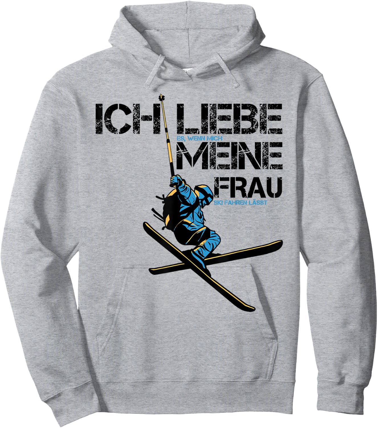 Ich liebe es wenn mich meine Frau Ski fahren lässt Skifahrer Hoodie - Hoodie | Ash
