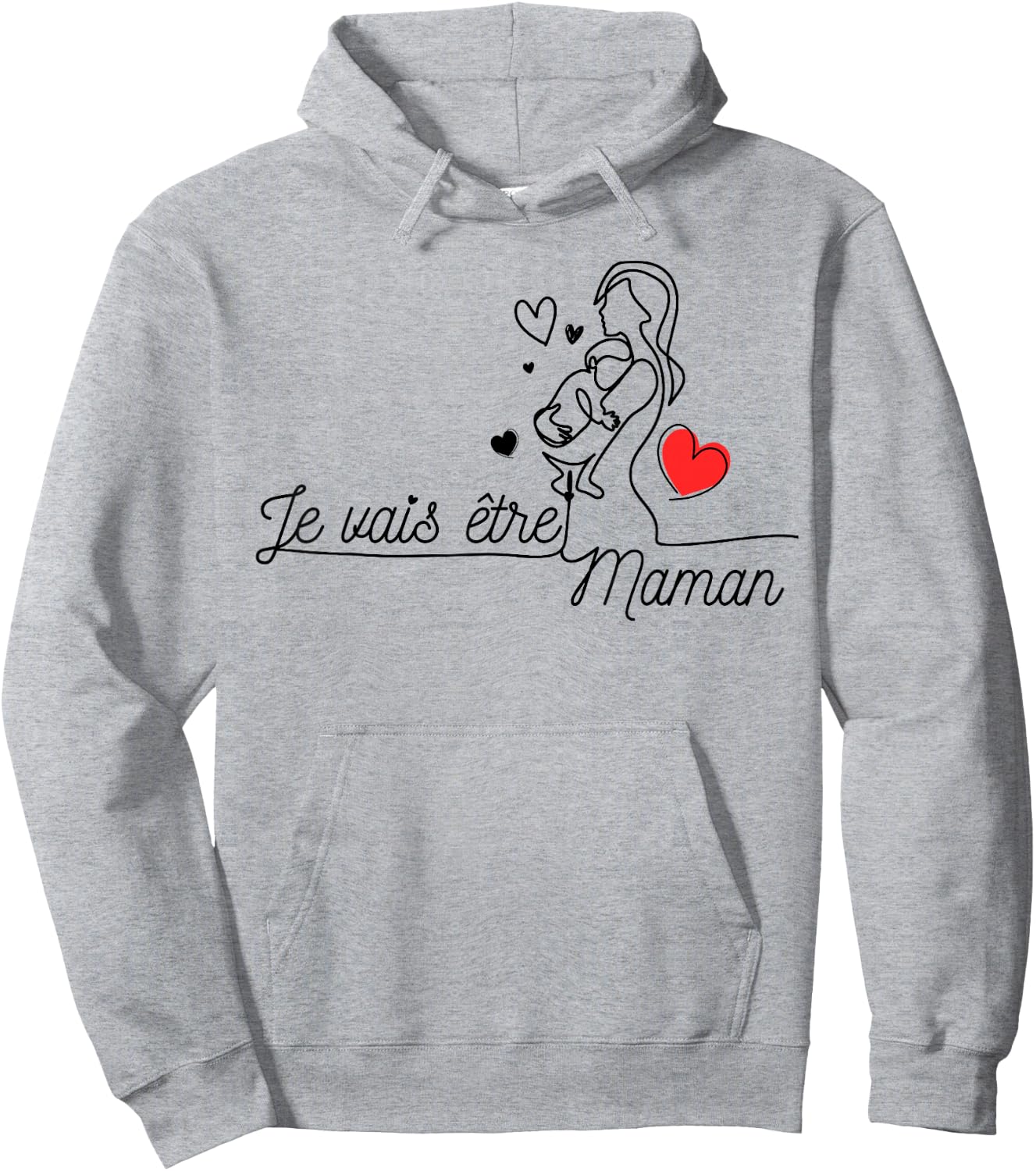 Pregnant woman Future Mom 2025 announcement pregnancy original , white, S Hoodie - Hoodie | Ash