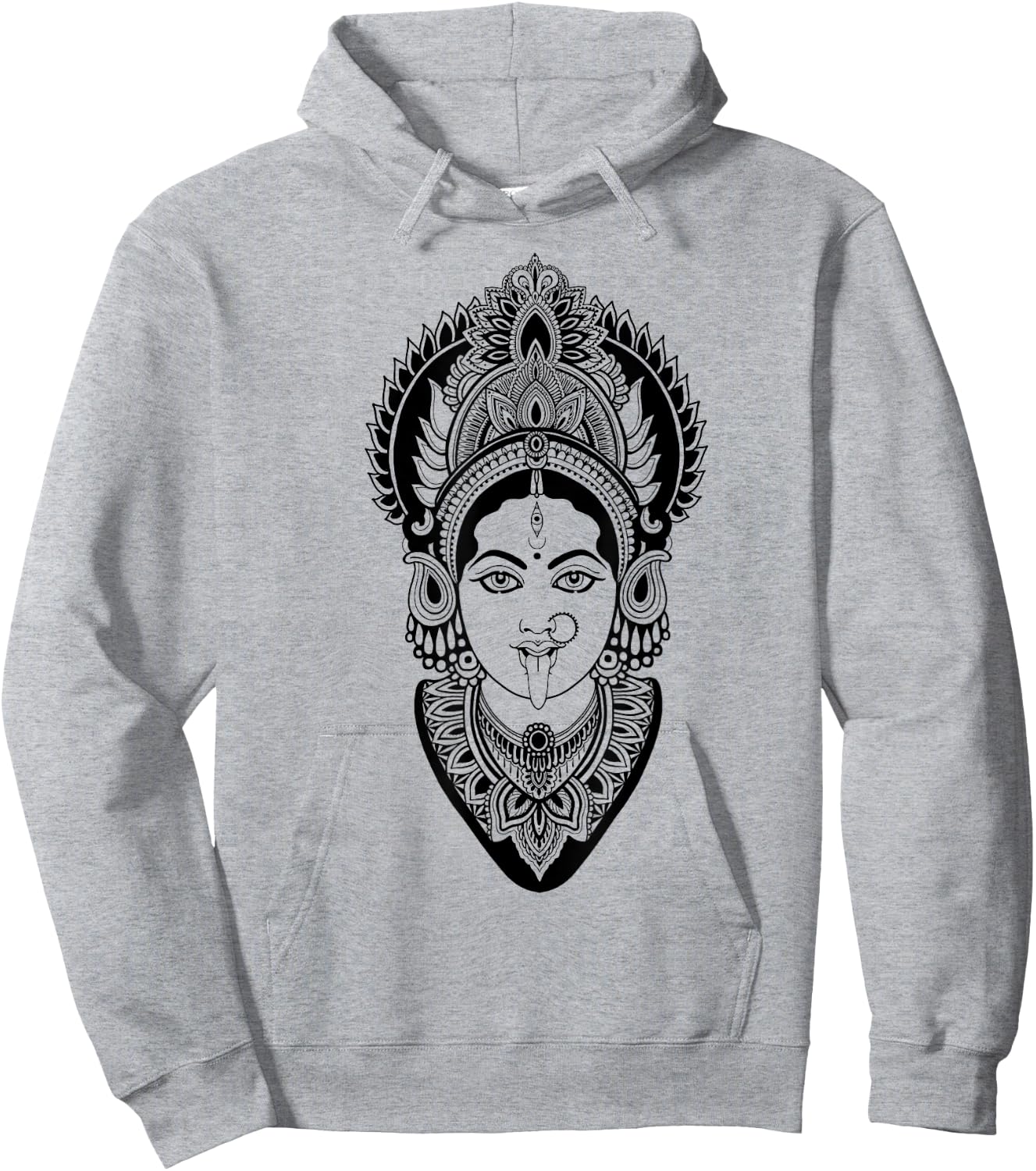 Kali Goddess deity Indian India Hindu yoga T shirt Hoodie - Hoodie | Ash