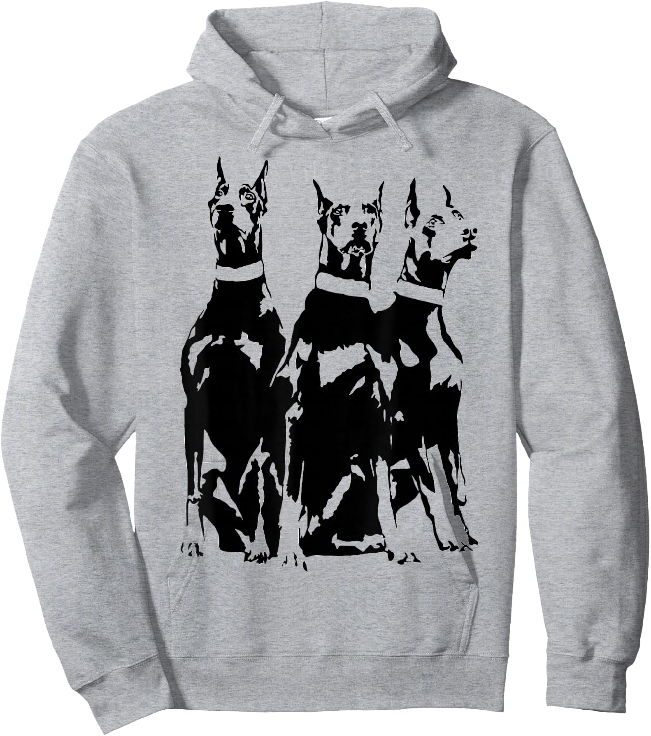Dobermans Minimalist Dog Lovers Art Design Hoodie - Hoodie | Ash