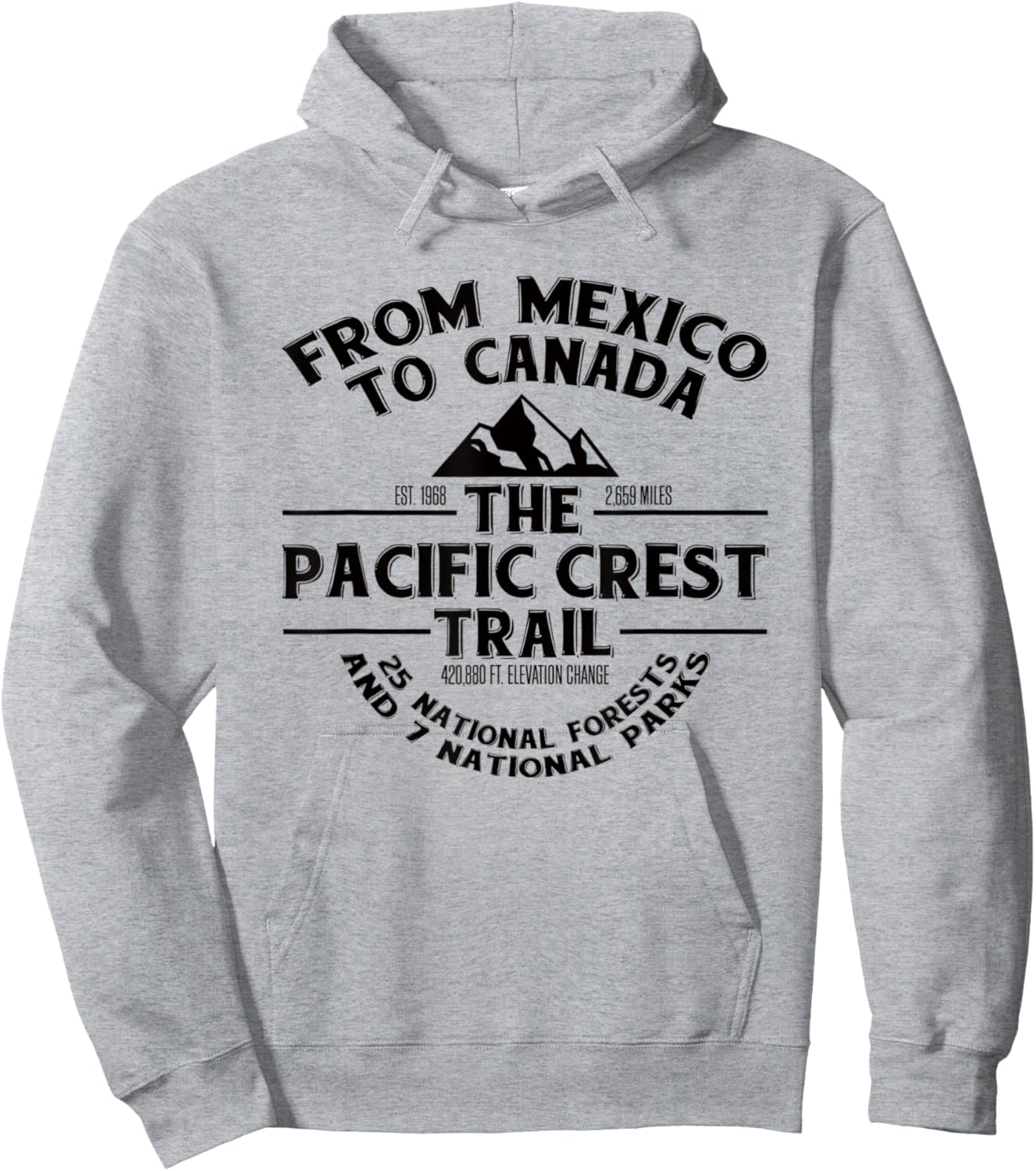 Pacific Crest Trail T Shirt, PCT Novelty Gift Hoodie - Hoodie | Ash