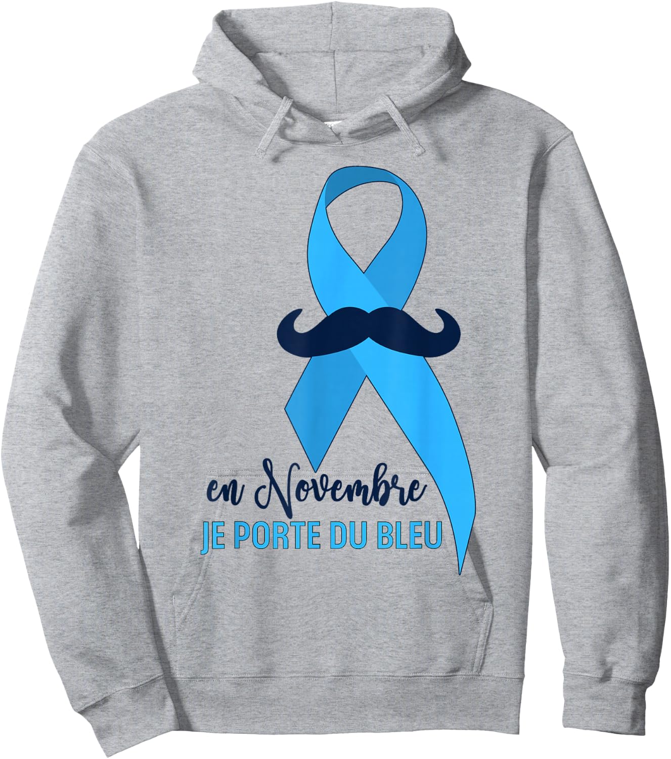 Blue Ribbon Prostate Cancer November Awareness Hoodie - Hoodie | Ash