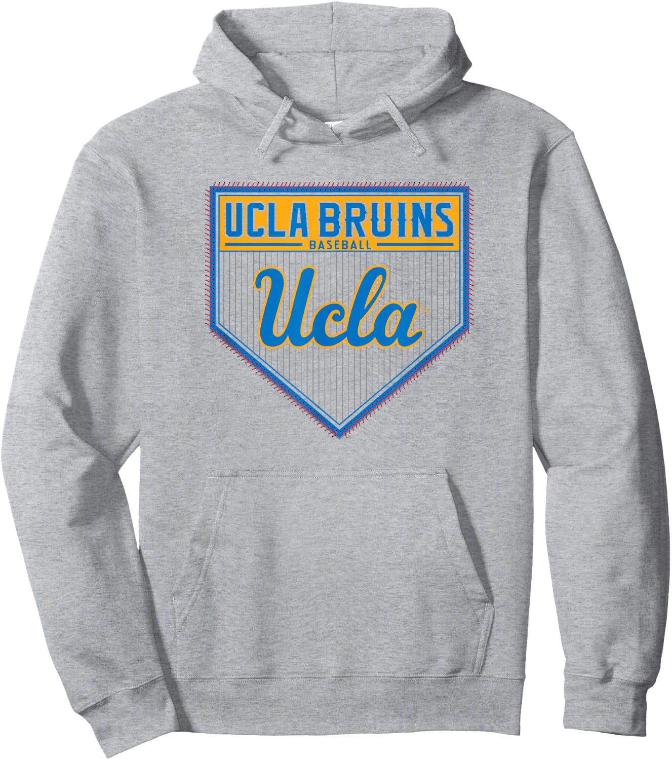 UCLA Bruins Baseball Homeplate White Officially Licensed Hoodie - Hoodie | Ash