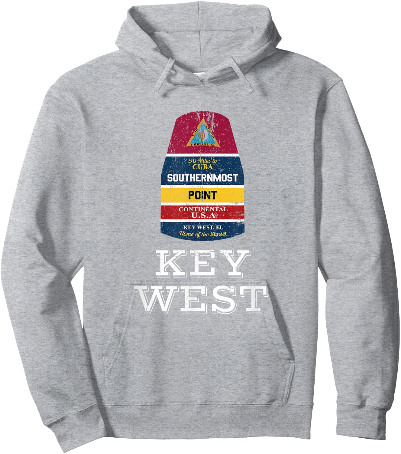 Southernmost Point - Key West Florida Keys Souvenir T Shirt Hoodie - Hoodie | Ash
