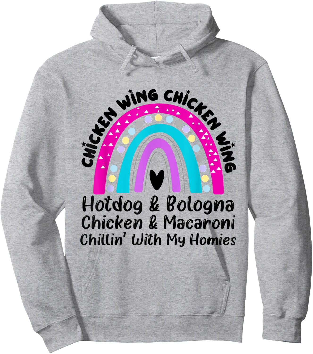 Viral Chicken Wing Chicken Wing Hot Dog Bologna Song lyric Hoodie - Hoodie | Ash