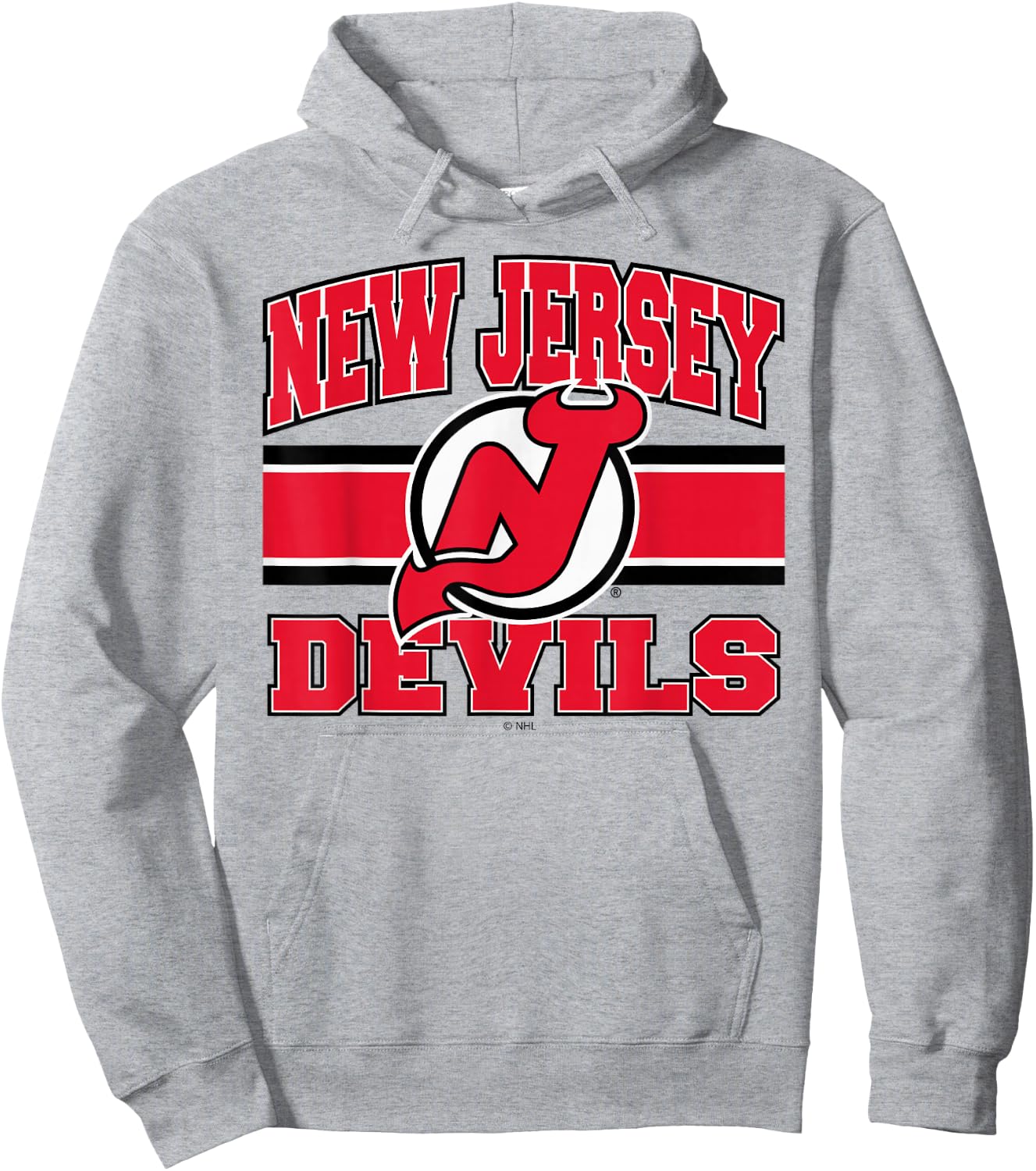 New Jersey Devils Stripe Gray Officially Licensed Hoodie - Hoodie | Ash