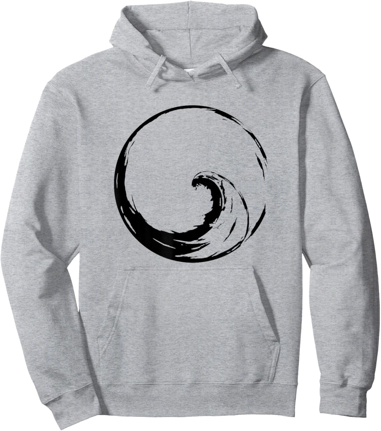 Peace Wave in Enso Circle - Buddhist Zen Calligraphy Shirt Hoodie - Hoodie | Ash