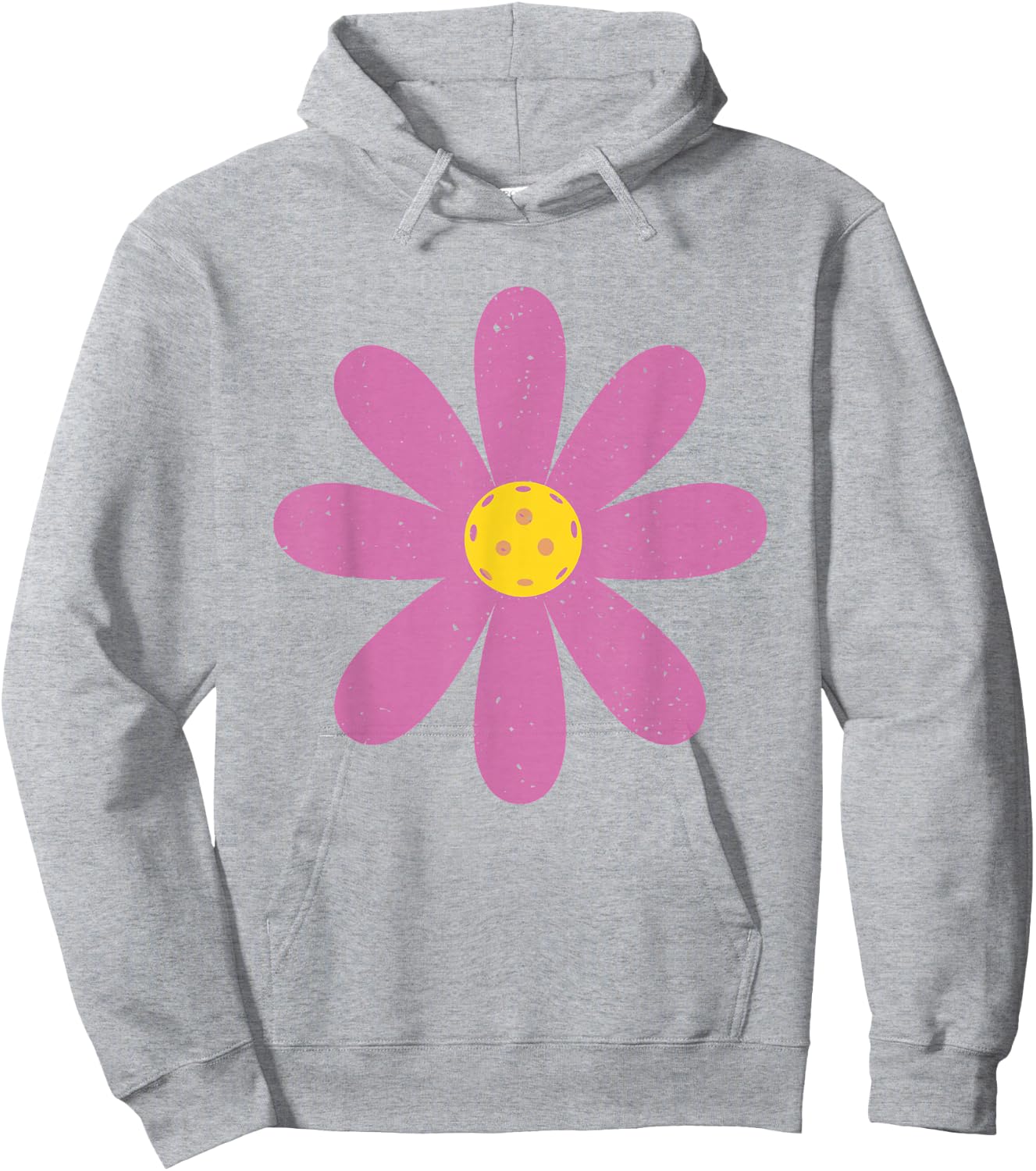 Fun Spring Centre de Pickleball avec Marguerites Violettes Hoodie - Hoodie | Ash