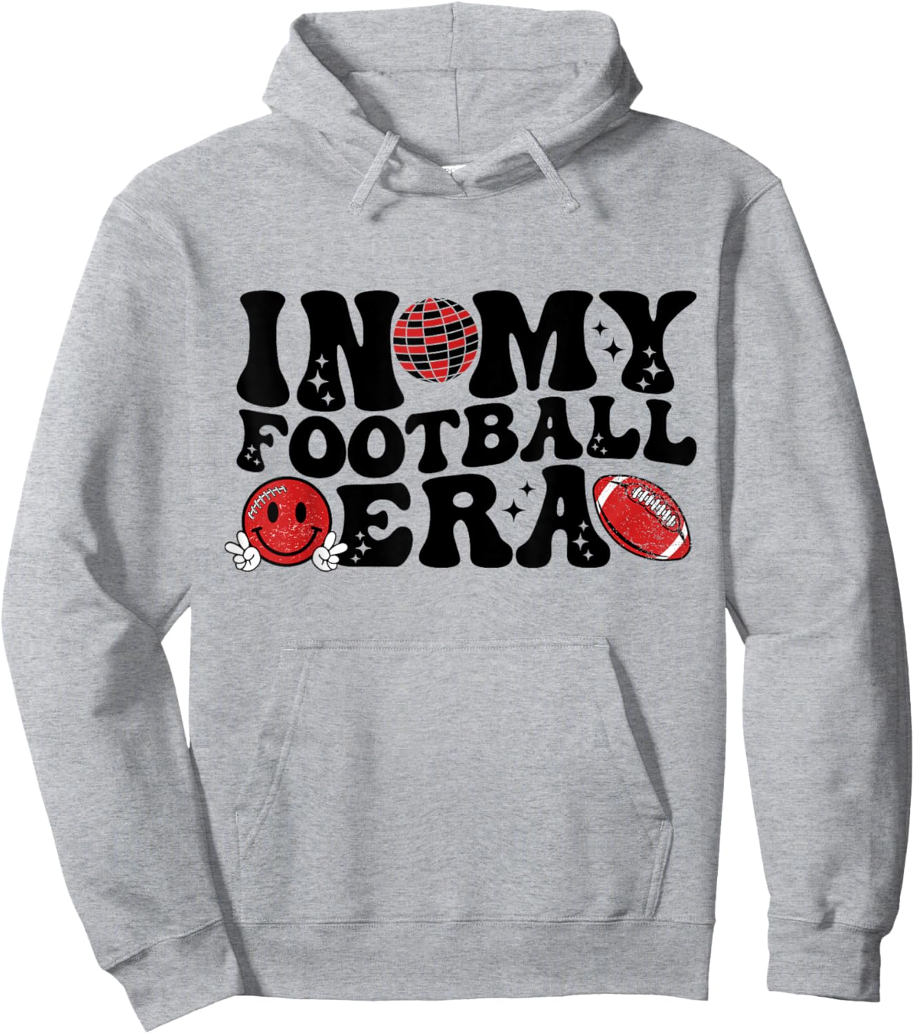 Groovy Retro In My Football Era Girl Boy Kids Hoodie - Hoodie | Ash
