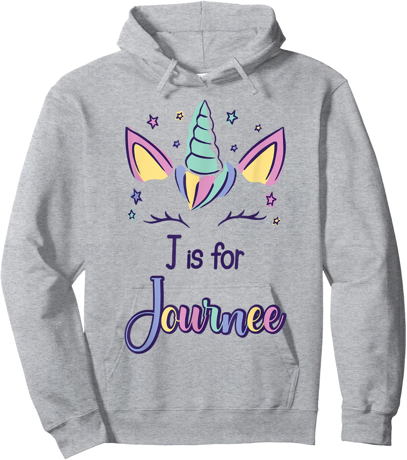 First Name Journee Personalized J Is For Journee Hoodie - Hoodie | Ash