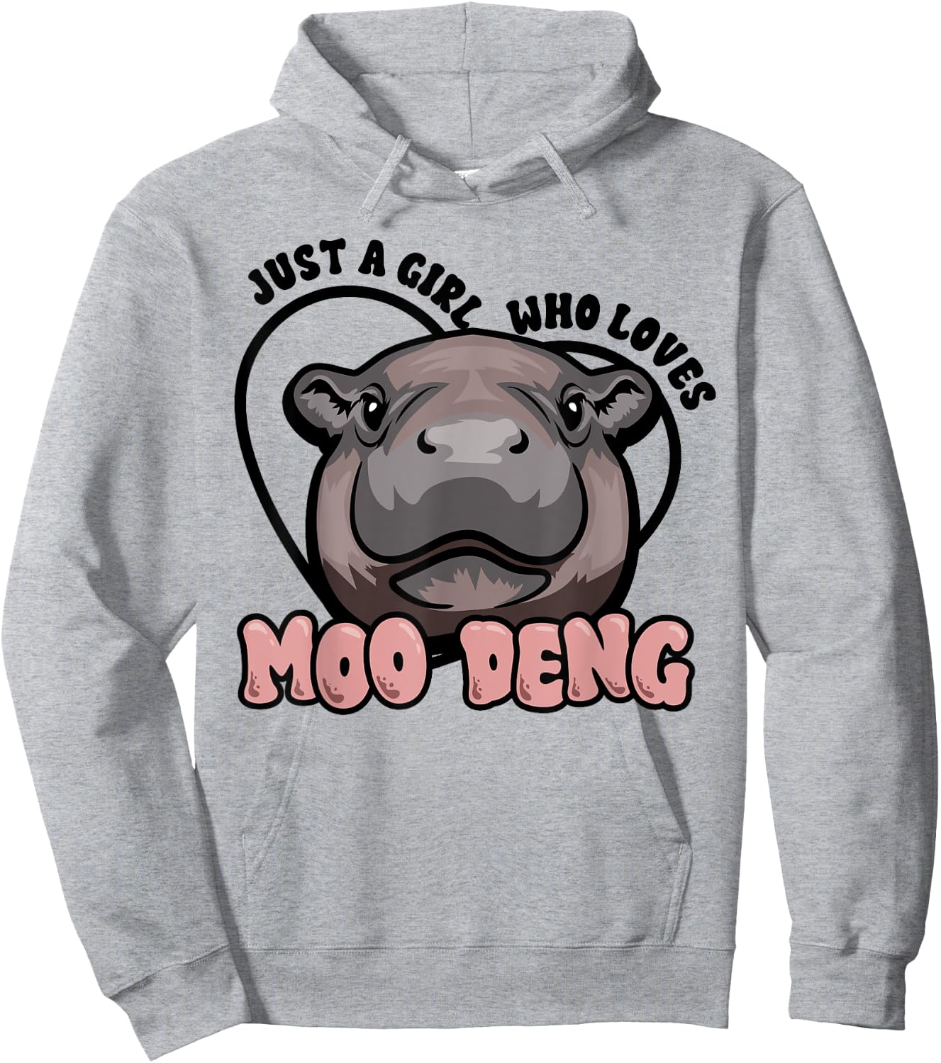 Moo Deng Just a Girl Who Loves Hippos Gift , grey, S Hoodie - Hoodie | Ash
