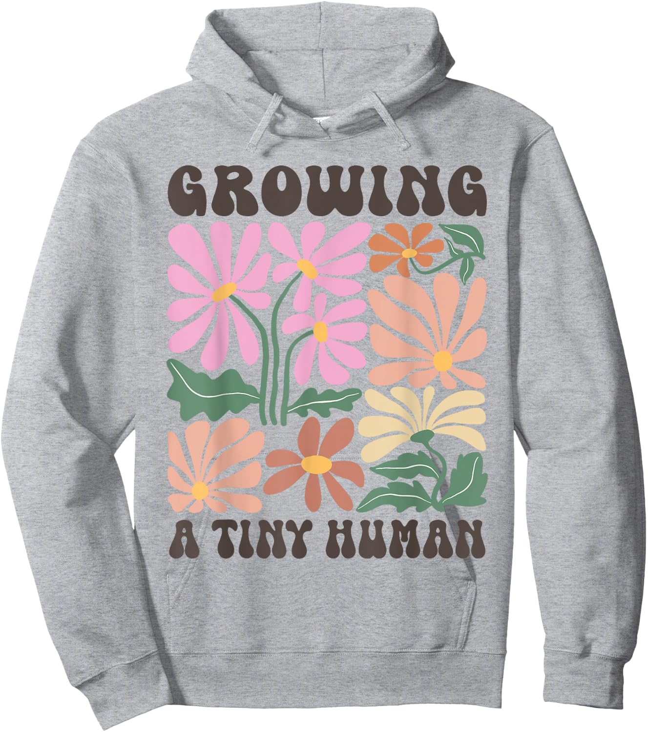 Growing a Tiny Human Expecting Mom To Be Pregnancy Hoodie - Hoodie | Ash