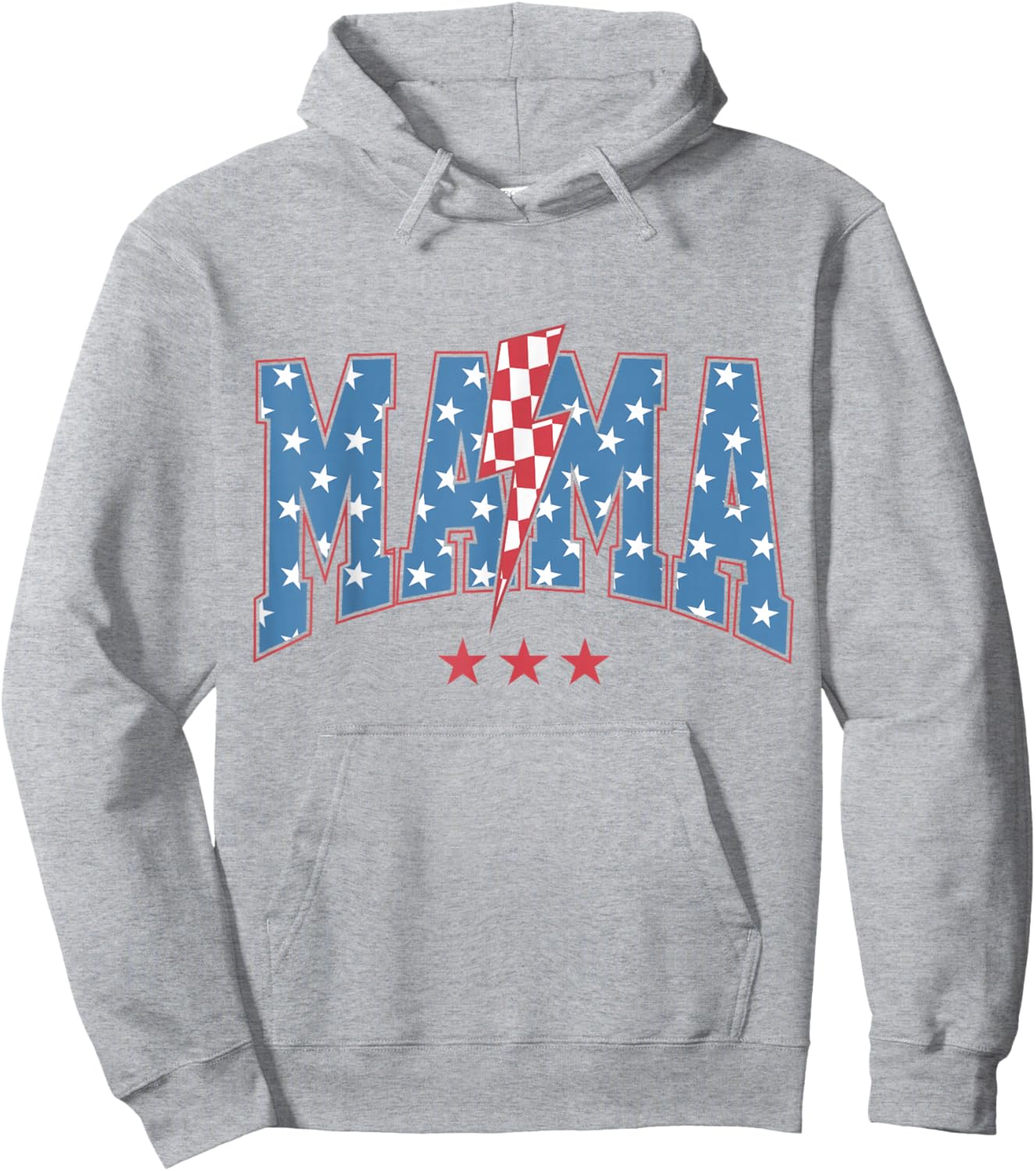 Mama Dada Mini 4th of July American Family Matching Hoodie - Hoodie | Ash