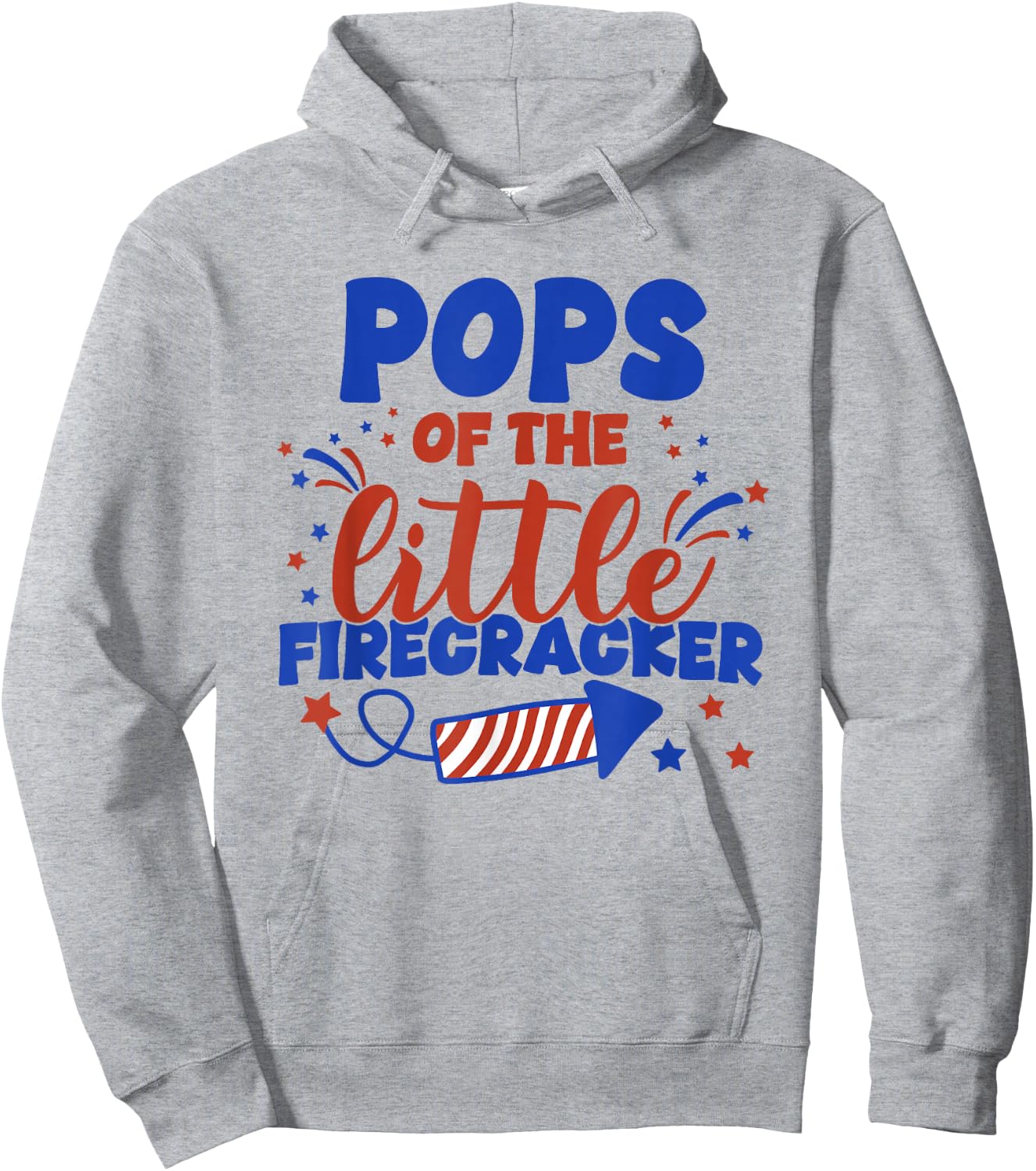 Pops of The Little Firecracker Fourth of July Birthday Hoodie - Hoodie | Ash