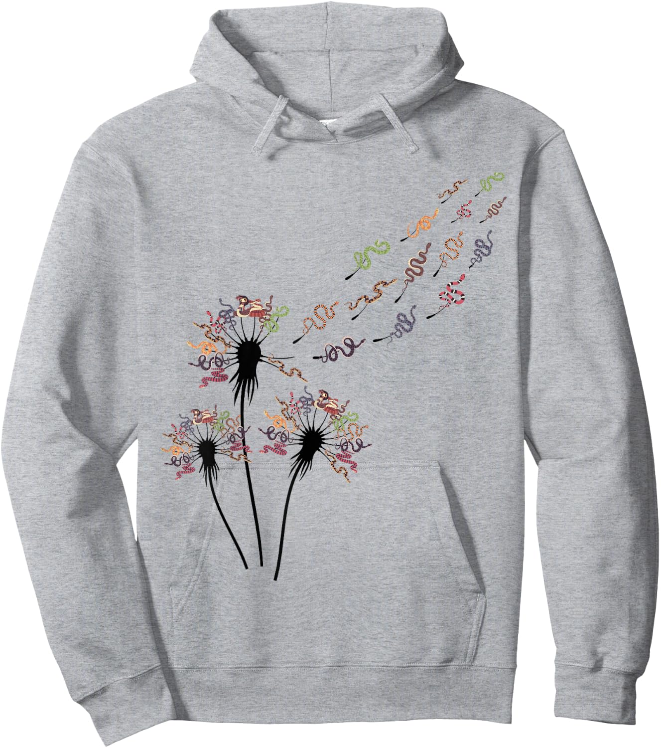 Flower Dandelion Snakes Stuff for Snake Lover | Snake Hoodie - Hoodie | Ash