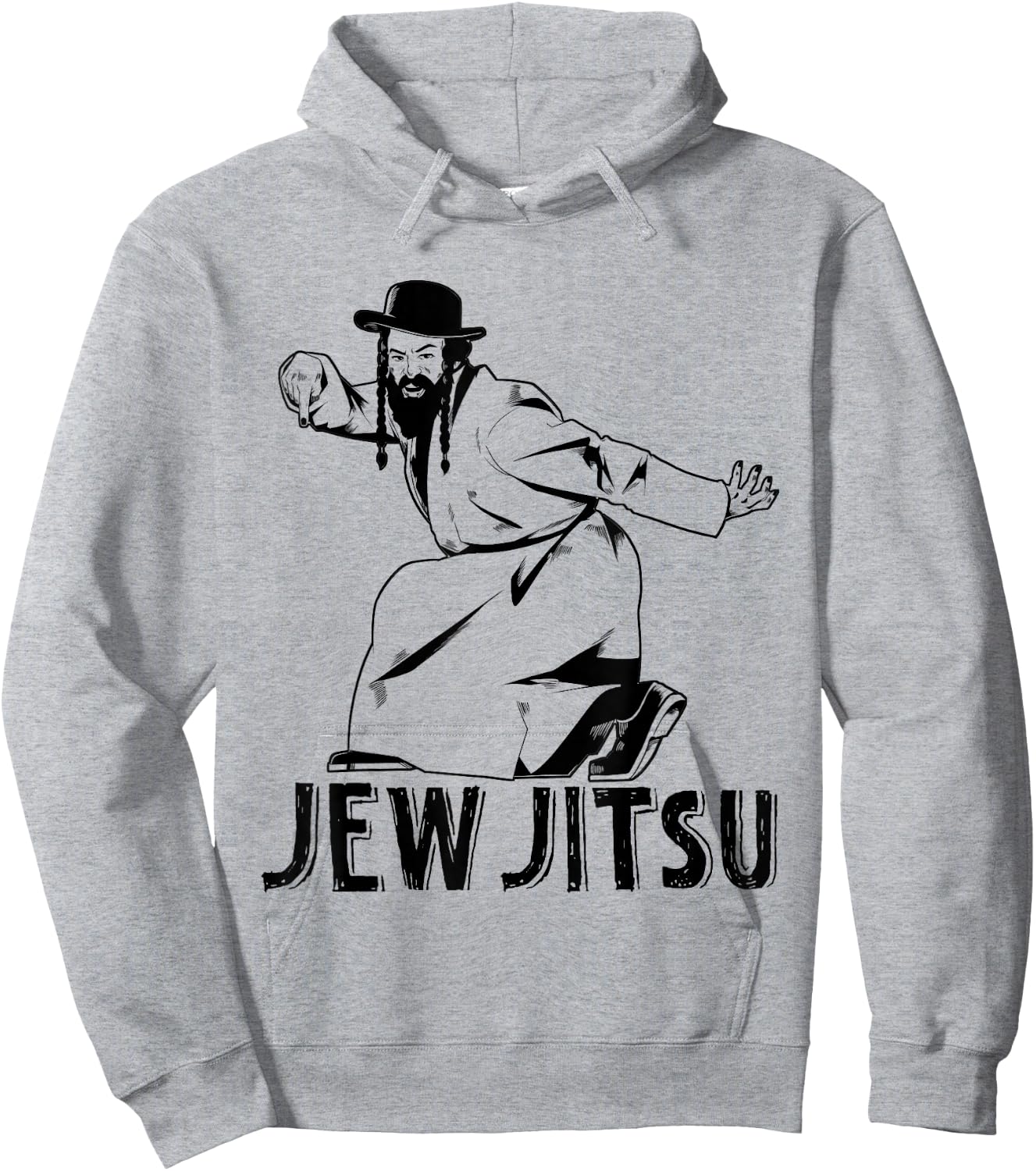 Funny Jude Jew Jitsu Rabbi Hora Dance Jiu Jitsu Krav-Maga Hoodie - Hoodie | Ash