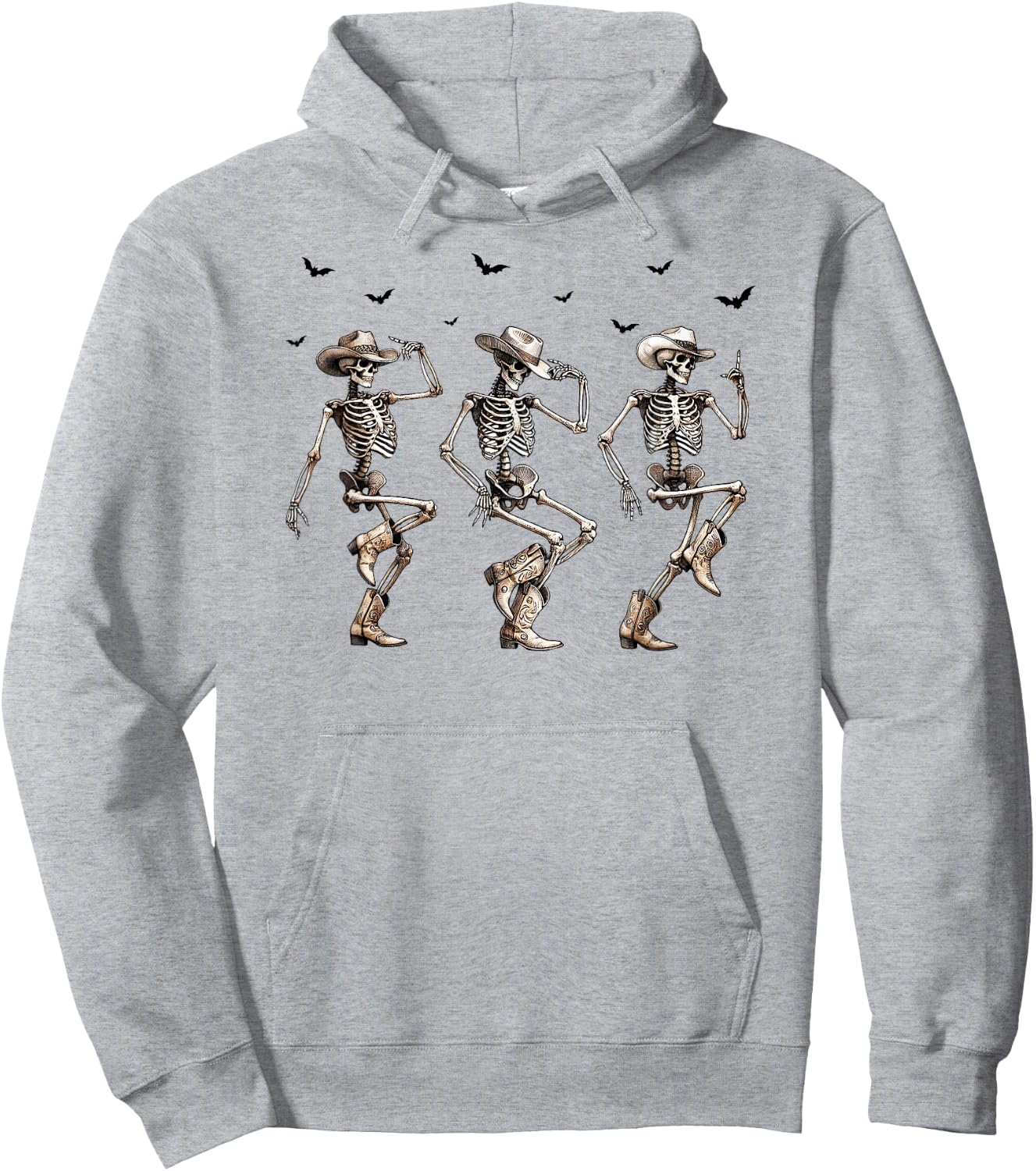 Cowboy Core, Dancing Skeletons, Country Cowgirl, Halloween Hoodie - Hoodie | Ash